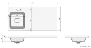 Раковина над стиральной машиной Madera Kamilla левая 100см белый 4627173210577
